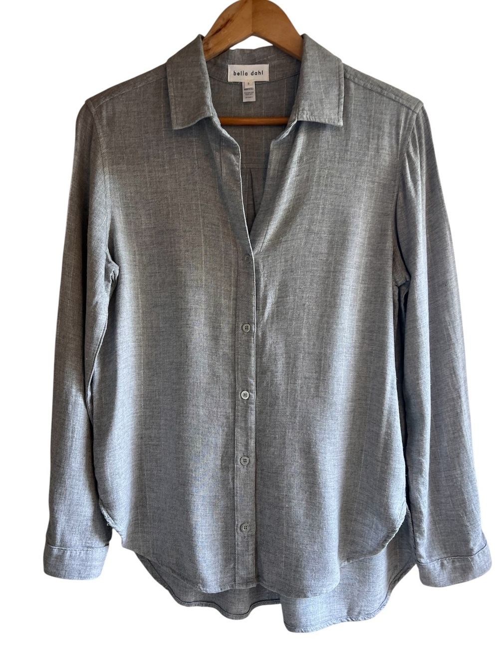 Bella Dahl metallic pinstripe long sleeve button down top size S good condition
